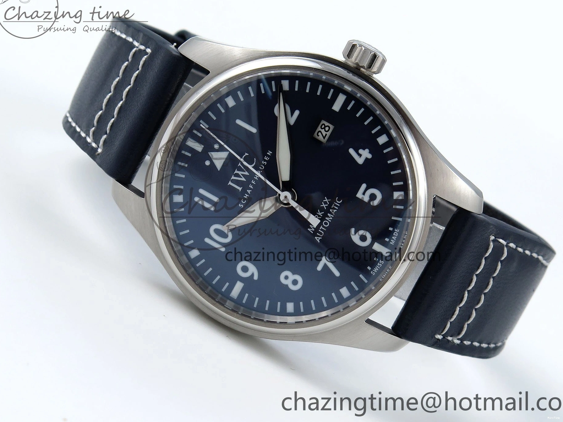 MIROTIME 0401 DailyWear Pilot Mark XX BLSF 1:1 Best Edition Blue Dial on Blue Leather Strap MIYOTA 7022